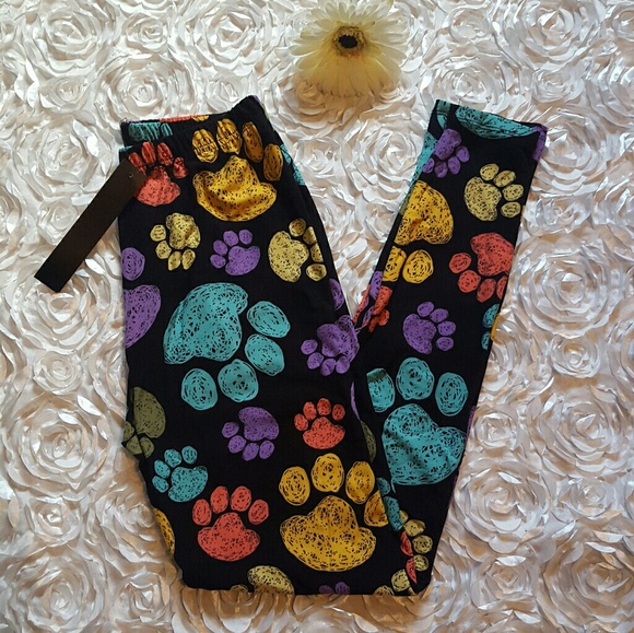 Buttery soft leggings paw print os and plus size - Picture 4 of 5